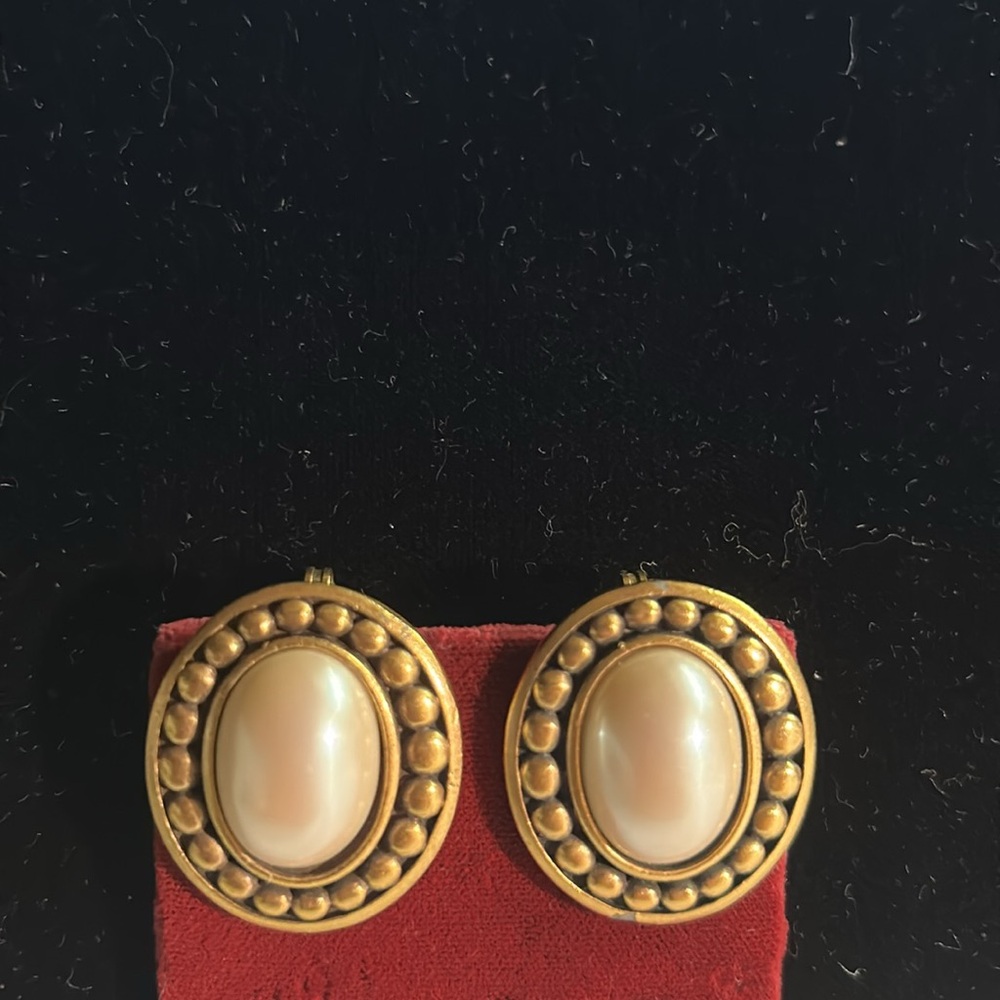 Yves Saint Laurent Clip Pearl Earrings